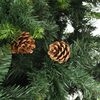vidaXL Arbre de Noël artificiel pré-éclairé pommes de pin vert 210 cm