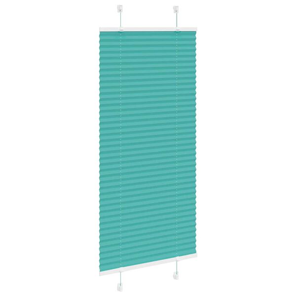 vidaXL Store pliss&eacute; vert p&eacute;trole 65x100 cm largeur du tissu 64,4 cm