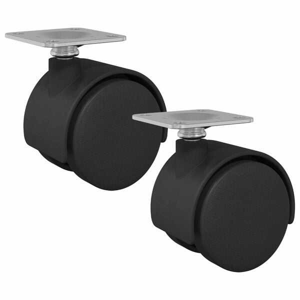 vidaXL Roue pivotante 2 pcs Noir 54 mm Fer et PP