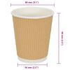 vidaXL Tasses &agrave; caf&eacute; en papier 500 pcs 8oz 200ml marron