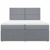 vidaXL Sommier &agrave; lattes de lit avec matelas Gris clair 200x200cm Tissu