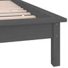 vidaXL Cadre de lit &agrave; LED sans matelas gris 75x190 cm bois massif