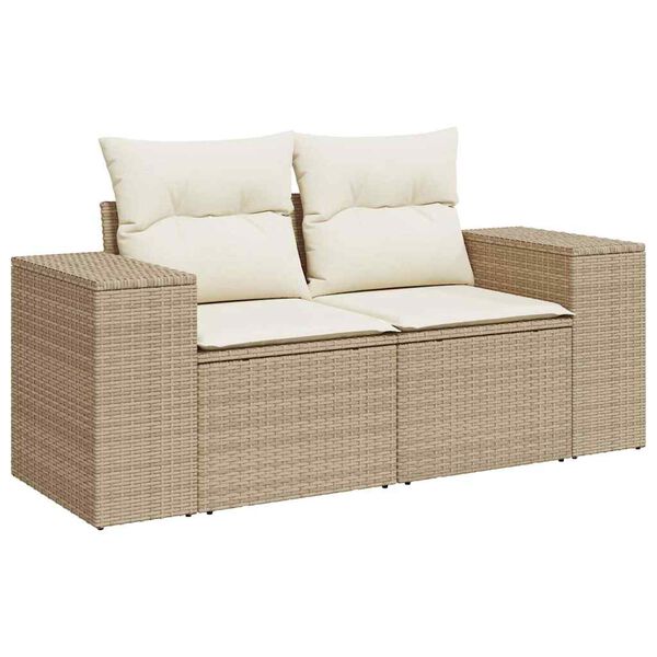 vidaXL Salon de jardin avec coussins 6 pcs beige r&eacute;sine tress&eacute;e