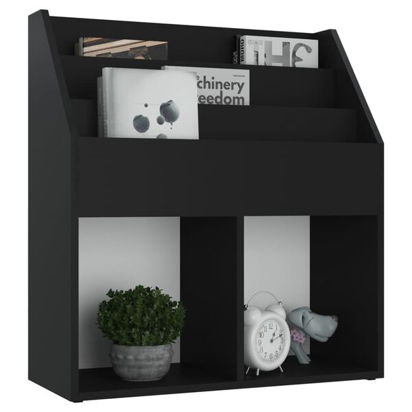 vidaXL Porte-revue pour enfants Noir 71x30x78,5 cm Agglom&eacute;r&eacute;