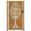 vidaXL Portail de jardin 100x175 cm en acier Corten avec motif arbre