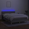 vidaXL Sommier &agrave; lattes de lit et matelas et LED Gris clair 140x190 cm