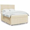 vidaXL Sommier &agrave; lattes de lit avec matelas Cr&egrave;me 140x190 cm Tissu
