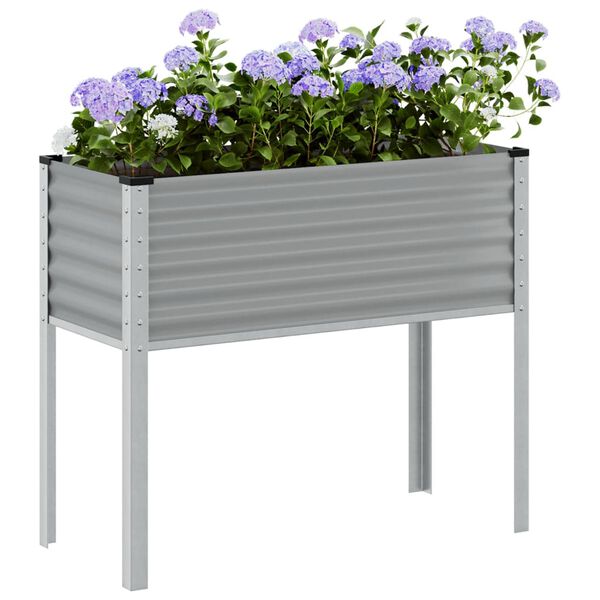 vidaXL Jardinière gris 100x45x90 cm acier