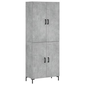 vidaXL Buffet haut Gris b&eacute;ton 69,5x34x180 cm Bois d'ing&eacute;nierie