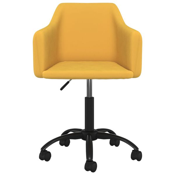 vidaXL Chaise pivotante de salle &agrave; manger Jaune Velours
