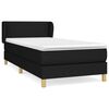 vidaXL Sommier &agrave; lattes de lit avec matelas Noir 100x200 cm Tissu