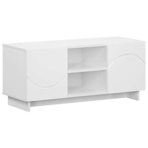vidaXL Meuble TV 90 x 34,5 x 40 cm Blanc Bois d'ing&eacute;nierie
