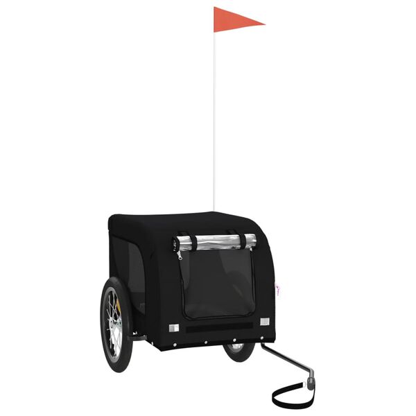 vidaXL Remorque de v&eacute;lo pour animaux de compagnie noir