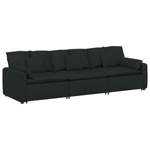 vidaXL Canap&eacute; modulable avec coussins noirs