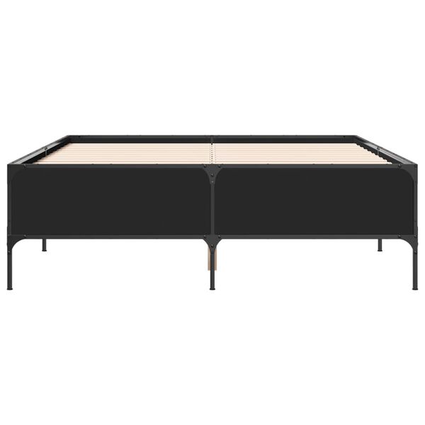 vidaXL Cadre de lit sans matelas noir 150x200 cm