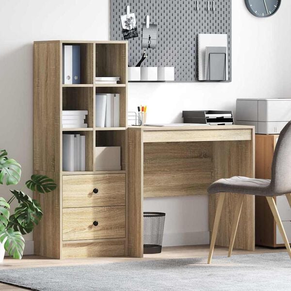 vidaXL Bureau avec tiroir 2 pcs Ch&ecirc;ne Sonoma