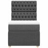 vidaXL Sommier &agrave; lattes de lit avec matelas Gris fonc&eacute; 90x200 cm Tissu