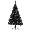 vidaXL Sapin de No&euml;l artificiel pr&eacute;-&eacute;clair&eacute; Noir 120 cm PVC