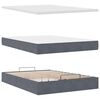 vidaXL Cadre de lit ottoman avec matelas gris foncé 140x190 cm velours