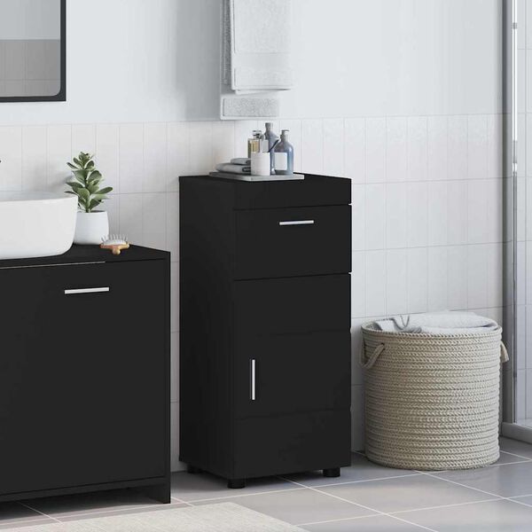 vidaXL Ensemble de Meubles de Salle de Bain avec tiroir TULUM Noir