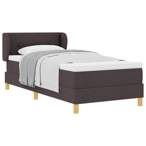 vidaXL Lit &agrave; ressorts avec matelas Marron fonc&eacute; 80 x 200 cm tissu