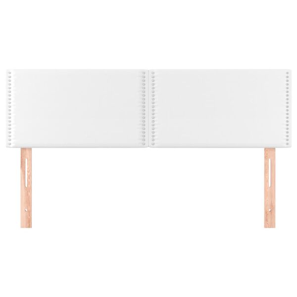 vidaXL T&ecirc;tes de lit 2 pcs Blanc 72x5x78/88 cm Similicuir