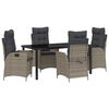 vidaXL Ensemble de salle &agrave; manger pour jardin 5 pcs Gris polyrotin
