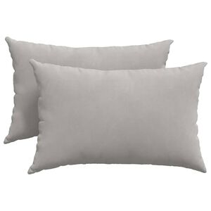 vidaXL Coussins de canap&eacute; 2 pcs Gris clair 60 x 40 cm tissu