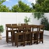 vidaXL Ensemble de bar de jardin 9 pcs marron miel bois de pin massif