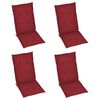 vidaXL Chaises inclinables de jardin et coussins lot de 4 Teck solide