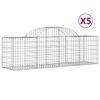 vidaXL Paniers à gabions arqués 5 pcs 200x50x60/80 cm Fer galvanisé