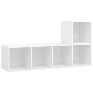 vidaXL Ensemble de meuble TV 2 pcs Blanc Bois d'ing&eacute;nierie