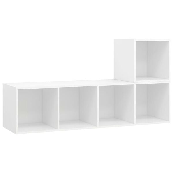 vidaXL Ensemble de meuble TV 2 pcs Blanc Bois d'ing&eacute;nierie