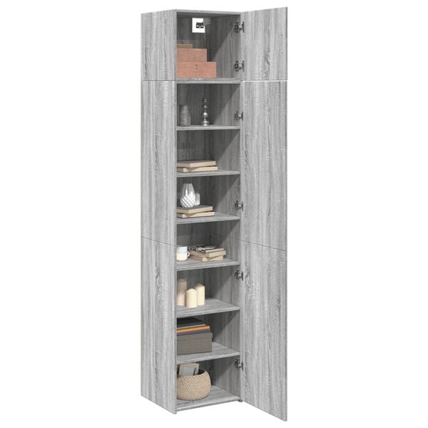 vidaXL Armoire de rangement mince sonoma gris 45x42,5x225 cm