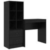 vidaXL Bureau avec tiroir avec &eacute;tag&egrave;re avec stockage 2 pcs Ch&ecirc;ne noir