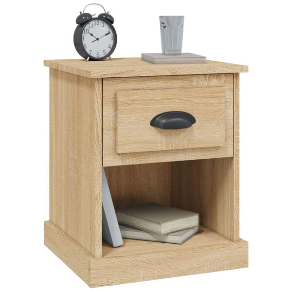 vidaXL Table de chevet ch&ecirc;ne sonoma 39x39x47,5 cm bois d'ing&eacute;nierie