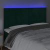 vidaXL T&ecirc;te de lit &agrave; LED Vert fonc&eacute; 160x5x118/128 cm Velours