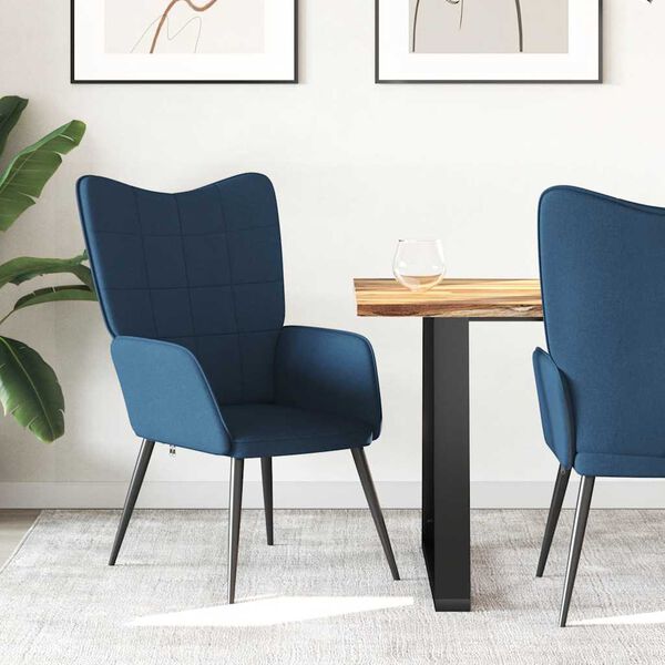 vidaXL Chaise de relaxation Bleu Tissu