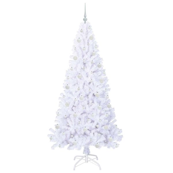 vidaXL Sapin de No&euml;l artificiel avec 300 LED Blanc 210 cm PVC et Acier