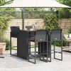 vidaXL Ensemble de bar de jardin 5 pcs sans coussins noir poly rotin