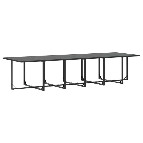 vidaXL Ensemble de salle &agrave; manger pour jardin 17 pcs Noir Acier