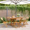 vidaXL Chaises de jardin pliantes lot de 6 beige bois d'acacia massif