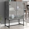 vidaXL Armoire latérale avec portes en verre gris béton 69x37x100 cm