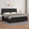 vidaXL Sommier &agrave; lattes de lit avec matelas Noir 200x200 cm Similicuir