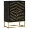 vidaXL Buffet avec 2 portes noir et dor&eacute; 55x30x75 cm manguier