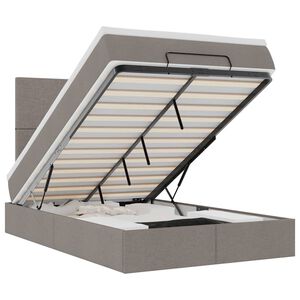 VidaXL Cadre de lit ottoman avec matelas taupe 120x190 cm tissu