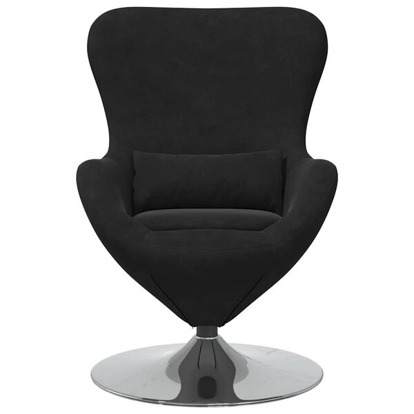 vidaXL Fauteuil &oelig;uf Noir Velours