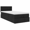 vidaXL Lit ottoman avec matelas et LED noir 80x200cm tissu