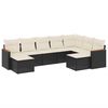 vidaXL Salon de jardin 9 pcs avec coussins noir r&eacute;sine tress&eacute;e