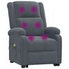 vidaXL Fauteuil de massage Gris foncé Velours